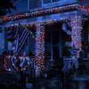 Red White and Blue String Lights, 4th of July Independence Day Lights Decoration, 300 LED 98ft, Waterproof with 8 Modes Plug in, Timer, Expandable, Memorial Day Patriotic Party Decor, Outdoor, Indoor