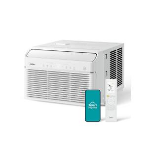 Midea 8,000 BTU Smart Inverter Air Conditioner Window Unit with Heat and Dehumidifier – Cools up to 350 Sq. Ft., Energy Star Rated, Quiet Operation, Electronic Controls, Remote Control, White