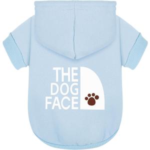 Paiaite Light Blue Chihuahua Dog Hoodie: Keep Your Pup Warm and Stylish with a 'The Dog Face' Printed Sweatshirt Pet Clothes, and Sweater Coat All in One Perfect for Winter and Cool Summer Nights! M (M-(5~11lb) | Chest(~17.7"))
