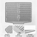 Silicone Sink Mat for Kitchen Countertops Kitchen Utensil Heat-Resistant Mat Silicone Dish Drain Mat Non-Slip Sink Mat Sloped Drainage Dish Drying Mat (Dark Gray)