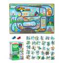 Melissa & Doug Race Around the World Tracks Cardboard Jigsaw Floor Puzzle and Wind-Up Vehicles (48 Pcs) for Preschoolers and Kids Ages 4+
