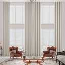 13ft Luxury Faux Linen Blackout Extra Long Curtain with Grommet,Ivory 156 Inch Long 1 Panel,Room Darkening Solid Color Drapery for 2 Story House,Tall Window,High Ceiling.