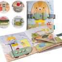 Taf Toys Busy Book for Toddlers 1-3 - Montessori Activity Book with 12 Sensory Learning Activities - Develops Fine Motor Skills and Early Numeracy Through Play