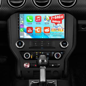 [2G+64G] 9 inch Screen for Ford Mustang Radio 2015 2016 2017 2018 2019 2020 (Adapts to 3 Buttons Only), Android Mustang Car Stereo Support Carplay/Android Auto/1080P/Bluetooth/FM RDS