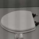 Mayfair Bennett Toilet Seat with Matte Black Hinges, Slow Close Wood Seat, Secure Metal Hinges, Easy Install, Made in USA, Elongated, White