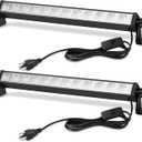 2 Pack 24W LED Shop Lights 5400 lm 6000 K Daylight, 6.5 ft Plug-in Cord with Inline Switch, 180 Tilt, Graphene Cooled Linkable Garage, Workshop, Warehouse, Yard Lighting