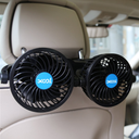 XOOL Electric Car Fans for Rear Seat Passenger Portable Fans Headrest 360 Degree Rotatable Backseat Car Fan 12V Cooling Air Fan with Stepless Speed Regulation for Vehicles, SUV, RV