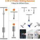 Dent Puller Kit - 157Pcs Car Dent Puller for Dent Removal, Paintless Dent Removal Kit with T-Bar Slide Hammer Bridge Puller, Dent Repair Kit for Repairing 98% of Auto Body Dents