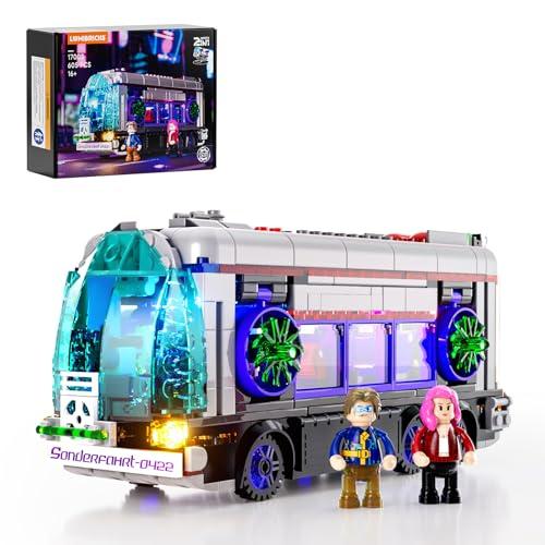 Lumibricks Cyberpunk Future-Bus Lighting-Building-Bricks Set - Cyberpunk City Future Vehicle Collection LED Light 2in1 Car Model Display Set 605 Pcs for Adults and Sci-fi Lovers