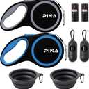 PINA Retractable Dog Leash, 26ft Dog Leash for Small Medium Large Dogs Up to 110lbs, 360 Tangle-Free Strong Reflective Nylon Tape, with Anti-Slip Handle, One-Handed Brake, Lock - 2PACK