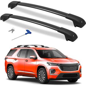 330lbs Lockable Roof Rack Cross Bars Compatible with Chevrolet Chevy Traverse 2022 2023 2024 2025 2026, Aluminum Roof Rails Crossbar for Rooftop Cargo Bars Luggage Kayak Bike Snowboard Racks