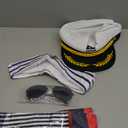 4PCS Yacht Captain Hat Sailor Hat Sunglasses Sailor Ship Cap Scarf Cap, Boat Captain Hat Accessories for Women Men Party Dress Up