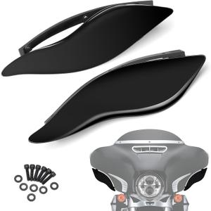 PBYMT Side Wings Air Deflectors, Fairing Side Wing Windshield, Black Adjustable Wind Deflectors Compatible for 2014-2024 Harley Electra Glide Street Glide Tri Glide Ultra Limited Fairing Side Shield