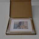 Axeman 8x10 Picture Frame - Solid White Oak Wood 8 x 10 Matted to 5x7 - Rounded Corner Natural Photo Frame With Tempered Glass - Tabletop or Wall Mount Display