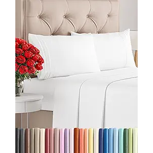 King Size 4 Piece Sheet Set  Comfy Breathable & Cooling Bed Sheets Set  Hotel Luxury Bedding for Women, Men, Kids, Teens, Boys & Girls  Deep Pockets, Soft and Wrinkle Free  OekoTex  French Grey