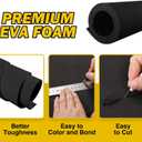 MEARCOOH EVA Foam Cosplay Black 12mm Thick (1mm to 20mm) Large 35.5" x 59" Sheet Premium High Density 86 kg/m3 for Cosplay, Crafts Projects