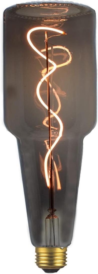 Lxcom Lighting Oversized Decorative Edison Bulb 4W Dimmable Wine Bottle Vintage Light Warm White 2300K Smoky Grey Glass 40 Watt Equivalent E26 Base Spiral Filament Bulbs for Wall Sounce Table Lamp