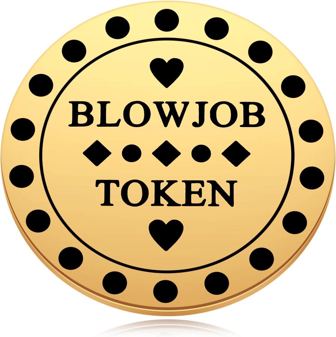 4 x Naughty Valentine's Day Tokens - Blowjob Token - Blow Job Coin - Funny Sex Gift for Husband or Boyfriend - Gifts for Men