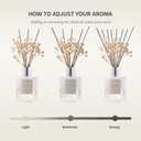 Airkeep Reed Diffuser Set,3.38 fl oz (100 ml) - Pure Gardenia Oil Diffusers with 8 Reed Sticks, Home Fragrance Reed Diffuser for Bathroom Shelf Decor