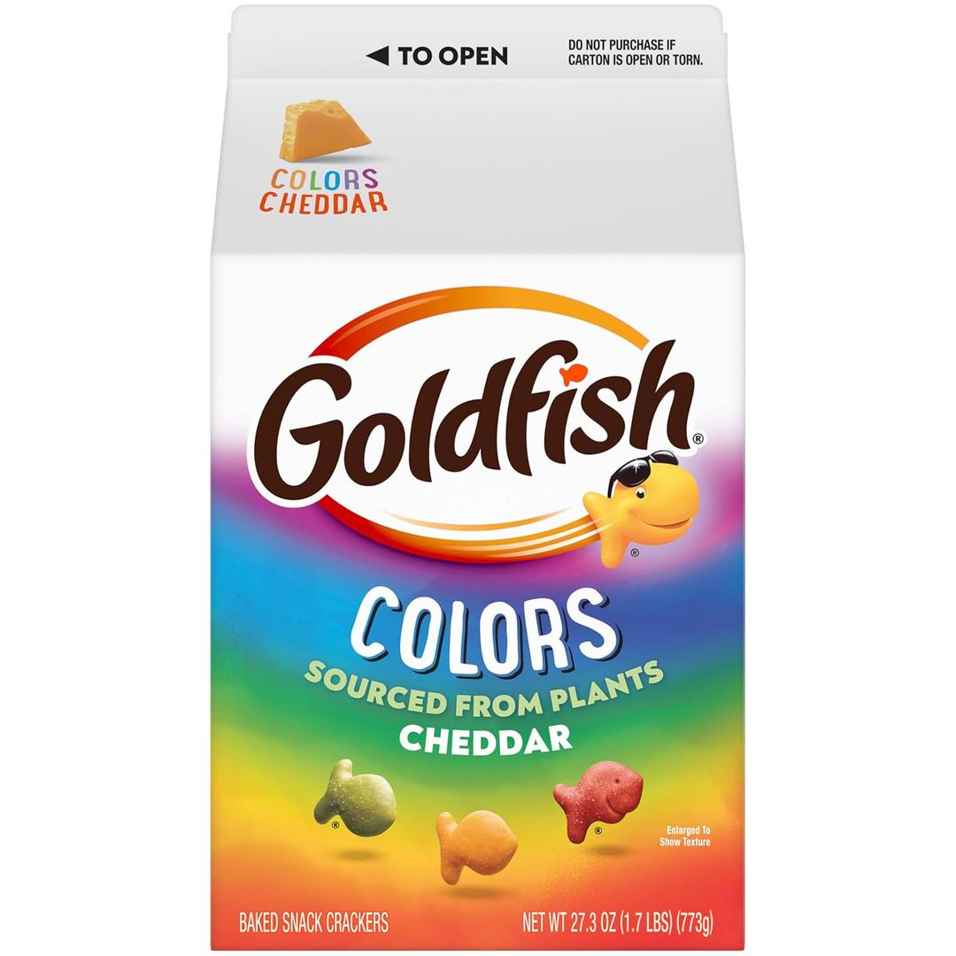 Goldfish Colors Cheddar Cheese Crackers, 27.3 Oz Carton (27.3 Ounce (Pack of 1))