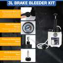 3L Manual Brake Bleeder Kit | One-Person Brake Pressure Bleeder Kit with 1L Brake Fluid Bleed Bottle and 4 Master Cylinder Adapters, Suitable for Most Vehicle Brake Systems