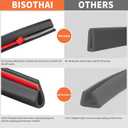26 Feet Rubber Edge Trim Weather Stripping, BISOTHAI Self-Adhesive Rubber U Channel Edge Trim for Car Doors, Hatches, and Glass, Steel Plates, Easy Cut to Size(Black)