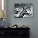 Black and White Wall Art Airplane Wall Decor Vintage Aviation Pictures Airplane Propeller Canvas Prints Painting Retro Military Fighter Poster Artwork for Men Office Living Room Home Decoration 12x16