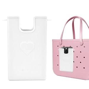 UeKeKicg Silicone Phone Holder for Bogg Bag, Phone Case Holder Charms Accessory Compatible with All Bogg Bags for Beach Tote Bags (White, Small)