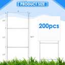 Zonon 200 Pcs H Stakes for Yard Signs 16.5'' x 7'' Heavy Duty Metal H Frame Wire Stakes Weatherproof Metal Holder for 4mm 5mm Corrugated Signs Guidepost Yard Decoration