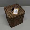 Seagrass Square Tissue Box Cover Woven Napkin Holder Decorative for Bathroom Farmhouse (Coffee, 5.5 x 5.5 x 5.5 Inch)