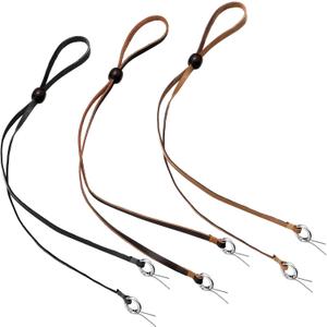 Wavwavw 3/6 Pieces Leather Hat Chin Straps for Men and Women Removable Cap Chin Cord Stampede Strings for Cowboy and Sun Hat