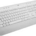Logitech Signature K650 Comfort Full-Size Wireless Keyboard with Wrist Rest, BLE Bluetooth or Logi Bolt USB Receiver, Deep-Cushioned Keys, Numpad, Compatible with Most OS/PC/Window/Mac - Off White