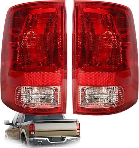 Muooam 2 Pcs LH+RH Tail Light Assembly Replacement for R-A-M 2009-2018 Red Tail Light