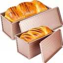 XIRUOXINKEMAO 2 PCS Pullman Loaf Pan With Lid, 2.2 LB/1 LB Sandwich Bread Loaf Pan, Non-Stick Bread Loaf Baking Pan With Lid, for Baking Bread, Sandwiches and Toast