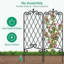 AMAGABELI GARDEN & HOME 4 Pack 47 x 16 Garden Trellis for Climbing Plants Outdoor Metal Garden Fencing Decorative Plant Trellis Vegetables and Rose Trellis for Ivy Cucumbers Black