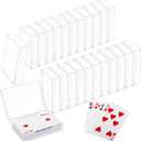 Tebery 24 Pack Blank Playing Card Case Clear Card Deck Box Snaps Closed, Empty Plastic Storage Box Holder for Bank Cards, Business Cards, Game Card
