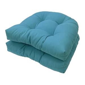 Waterproof Chair Cushions Set of 2 Outdoor, Tufted Thicken Weather and Fade Resistant Kitchen Seat Cushions, Patio Chair Pads for Garden Furniture Sofa Couch (Navy)