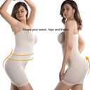 +MD Women's Strapless Shapewear Full Body Slip Seamless Targeted Firm Tummy Control Slip Under Dresses (S)