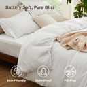 Bedsure Duvet Cover with Fitted Sheet Queen - Cooling Deep Pocket, Hotel Luxury Soft Double Brushed Bedding Set with Zipper Closure, 1 Duvet Cover, 1 Fitted Sheet, 2 Pillow Shams, NO Comforter, White