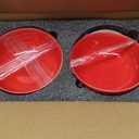 Vicrays Ceramic Pasta & Soup Bowls, Large Salad Bowls - Set of 6 Red, Fluted Stoneware, Dishwasher & Microwave Safe