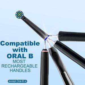Replacement Toothbrush Heads Compatible with Oral B Braun Pro 1000/Genius X/Smart 1500, Brush Heads Refill Compatible with Oral B for Teeth and Gums Care (10 Black)