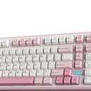 YUNZII B98 PRO QMK/VIA Wireless Mechanical Gaming Keyboard,96% Layout with Numpad and Cute Cat Knob, BT/2.4G/USB-C,Linear Switch Hot Swap Gasket,RGB for Win/Mac (Pink, Milk V2 Linear Switch)