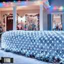 Cool White Net Lights, 360 LED Outdoor Christmas Net Mesh Lights for Bushes 21x5 ft, 8 Modes Waterproof Twinkle String Lights Connectable for Christmas Hedge Yard Garden Party Decor