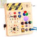 Konijiwa Busy Board, Montessori Toys for 1-3 Years Old Boys & Girls, Sensory Toys for Kids with Autism, Toddlers Learning Activity for Early Development (Busy Board v5)