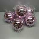 Zubebe 6 Pcs 8" Extra Large Outdoors Christmas Balls Ornaments Jumbo Oversized Christmas Tree Decorations Giant Hanging Xmas Plastic Balls Ornaments for Lawn Yard Decoration (Pink)