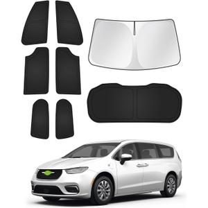 Sunshades for Chrysler Pacifica 2017-2025 2026 Accessories Windshield Sun Shade Side Rear Window Shade Cover Sun Visor Shield Privacy Protection Keep Vehicle Cool Black 8PCS