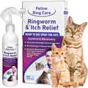 Feline Ring Care | Control & Help with Cat Ringworm, Mange, Dermatitis, Dog Paw Yeast. Also works on Dogs, Hamsters, Guinea Pigs, Rabbits, etc. 8 oz Ready to Use Spray for Cats and Itch Relief