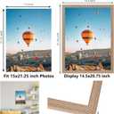 JCJMY 15x21.25 Puzzles Frame Rustic Brown, Wall Hanging 15 x 21.25 Picture Frame for 15 by 21.25 Poster Photo Canvas Picture Puzzles with Shatter Resistant Plexiglass, Rustic Brown
