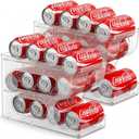 Sotfamily FIFO Soda Can Organizer for Pantry/Fridge, Automatic Rolling Pop Can Dispenser/Storage/Holder/Container for Refrigerator or 12" Deep Shelf, Space-Saving Drink Organizer for 24 Standard Cans