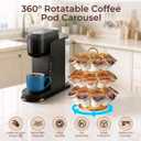 K Cup Holder, Carousel Coffee Pod Holder Compatible with 27 K Cup, Spins 360-Degrees, 3 Tier K Cup Organizer for Kitchen Counter Home or Office Storage, Anti-Slip Base, No Assembly, Gold